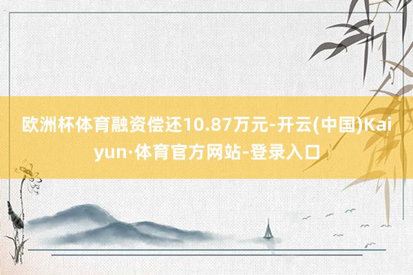 欧洲杯体育融资偿还10.87万元-开云(中国)Kaiyun·体育官方网站-登录入口