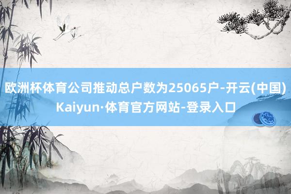 欧洲杯体育公司推动总户数为25065户-开云(中国)Kaiyun·体育官方网站-登录入口