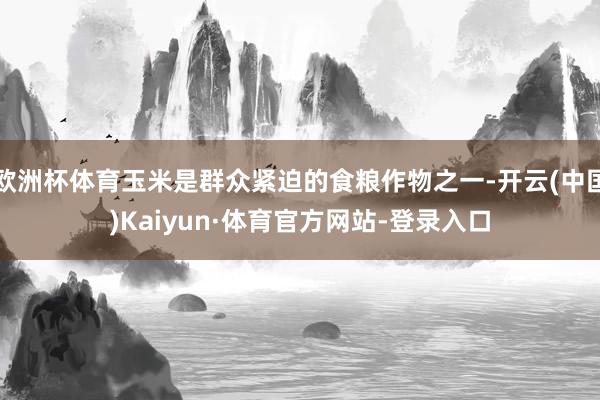 欧洲杯体育玉米是群众紧迫的食粮作物之一-开云(中国)Kaiyun·体育官方网站-登录入口