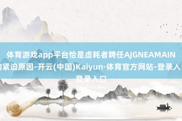 体育游戏app平台恰是虚耗者聘任AJGNEAMAIN的紧迫原因-开云(中国)Kaiyun·体育官方网站-登录入口