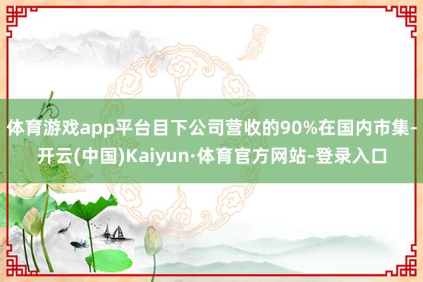 体育游戏app平台目下公司营收的90%在国内市集-开云(中国)Kaiyun·体育官方网站-登录入口